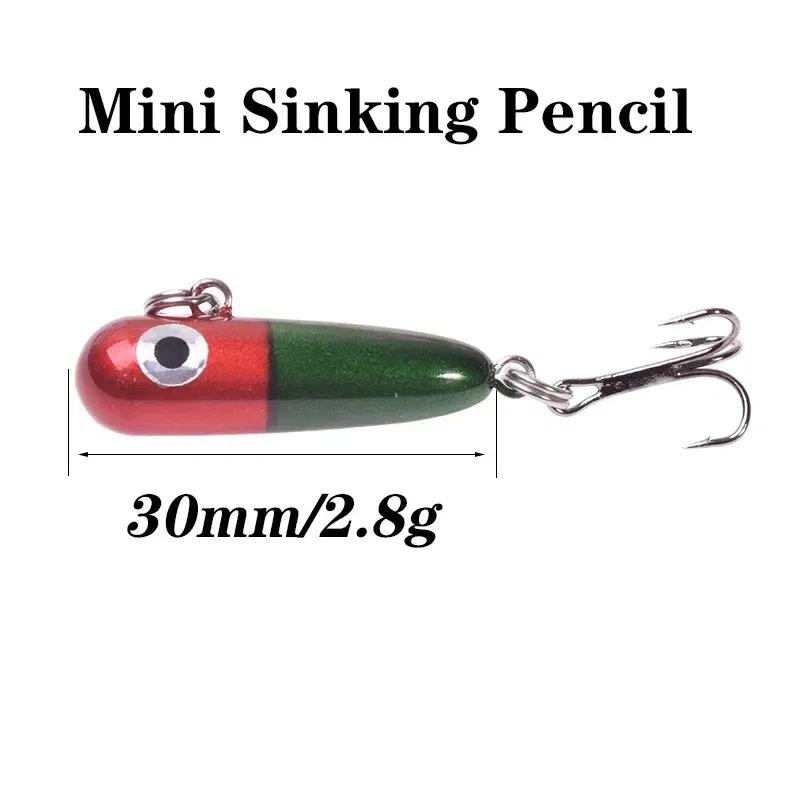 Color: WHITE - 1 Pc Sinking Pencil Fishing Lure 3cm 2.8g Miniature Jigs Wobblers Plastic Artificial Hard Bait for Bass Trout Fishing Tackle