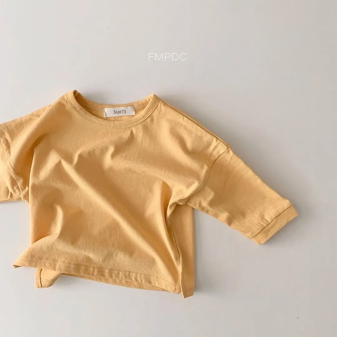 Color: green, Kid Size: 3M - Korea Baby Tee 2023 Baby Autumn Clothes Basic Soft Bottoming Shirt Toddler Girl Clothes T-shirts Baby Boys Clothes Tank Tops New