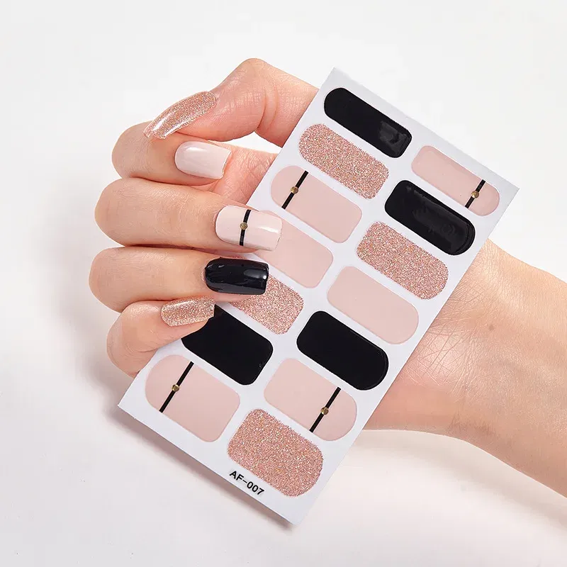 Color: Violet - Patterned Nail Stickers Wholesale Supplise Nail Strips for Women Girls Full Beauty High Quality Stickers for Nails