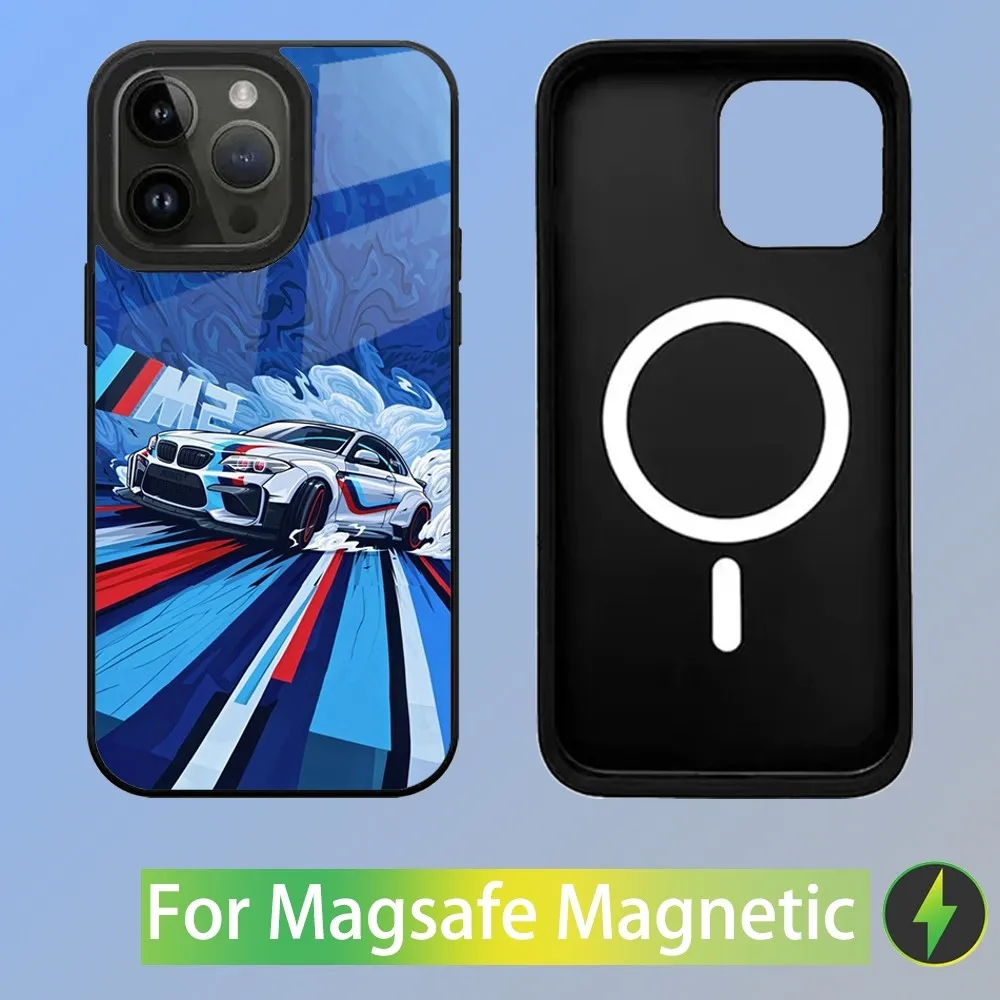 Color: SKY BLUE, Material: Cotton Fabric - Cool Sport Car B-BMW Phone Case For iPhone 16,15,14,13,12,11,Plus,Pro,Max Mini Magsafe Magnetic Wireless Charging