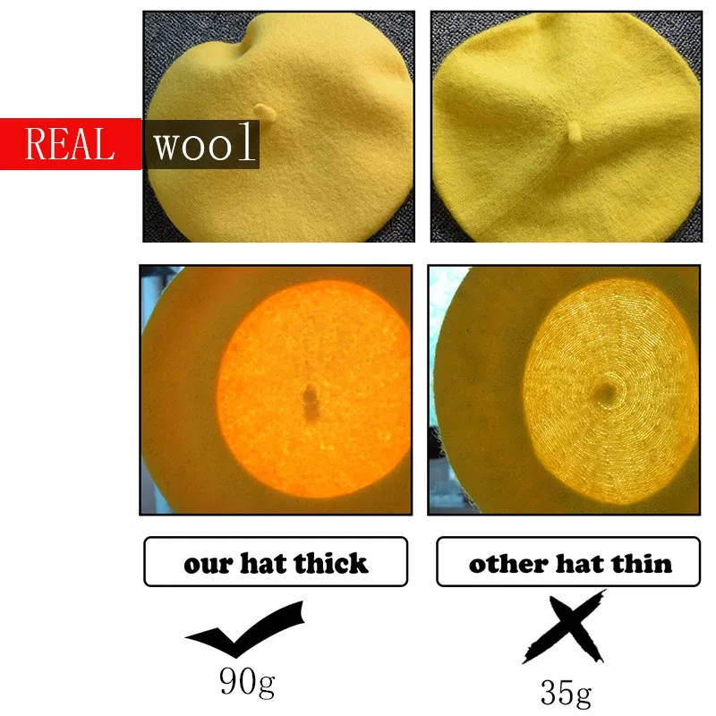 Color: Silver, Hat Size: One Size - Wool Thick  Berets Artist French Beret Women Painter Hat Girls Female Warm  Walking Cap