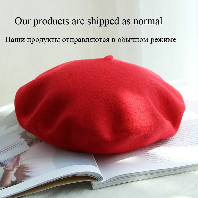 Color: Silver, Hat Size: One Size - Wool Thick  Berets Artist French Beret Women Painter Hat Girls Female Warm  Walking Cap