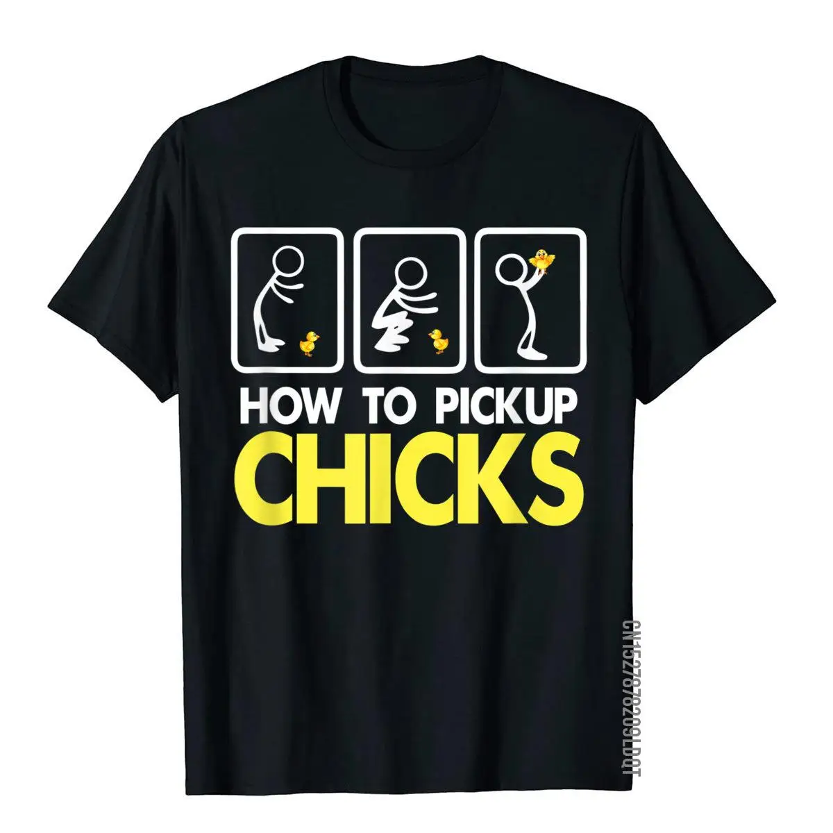 Color: Yellow, Size: XS - How To Pick Up Chicks Shirt Cute Pick Chicks 101 T-Shirt Cotton Tops & Tees For Men Printing Top T-Shirts Casual Hip Hop