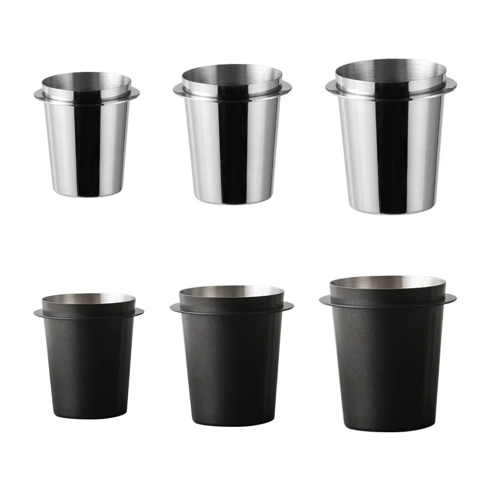 Color: Yellow - Coffee Dosing Cup 51/54/58mm Coffee Bean Measuring Cups Stainless Steel Replacement Cafe Barista Tool for Espresso Machine