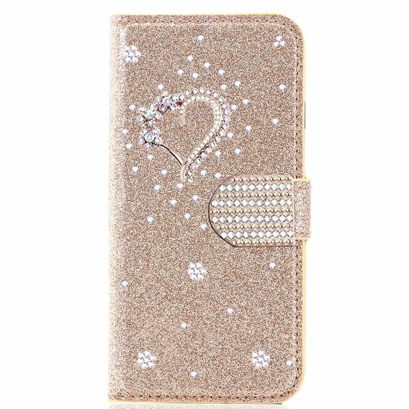 Color: Gold, Material: PP - Glitter Wallet Leather Case For Samsung Galaxy S25 FE S24 Ultra S23 Plus S22 S21 A35 A36 A56 A55 A13 A14 A15 A16 A26 A34 A33 A54