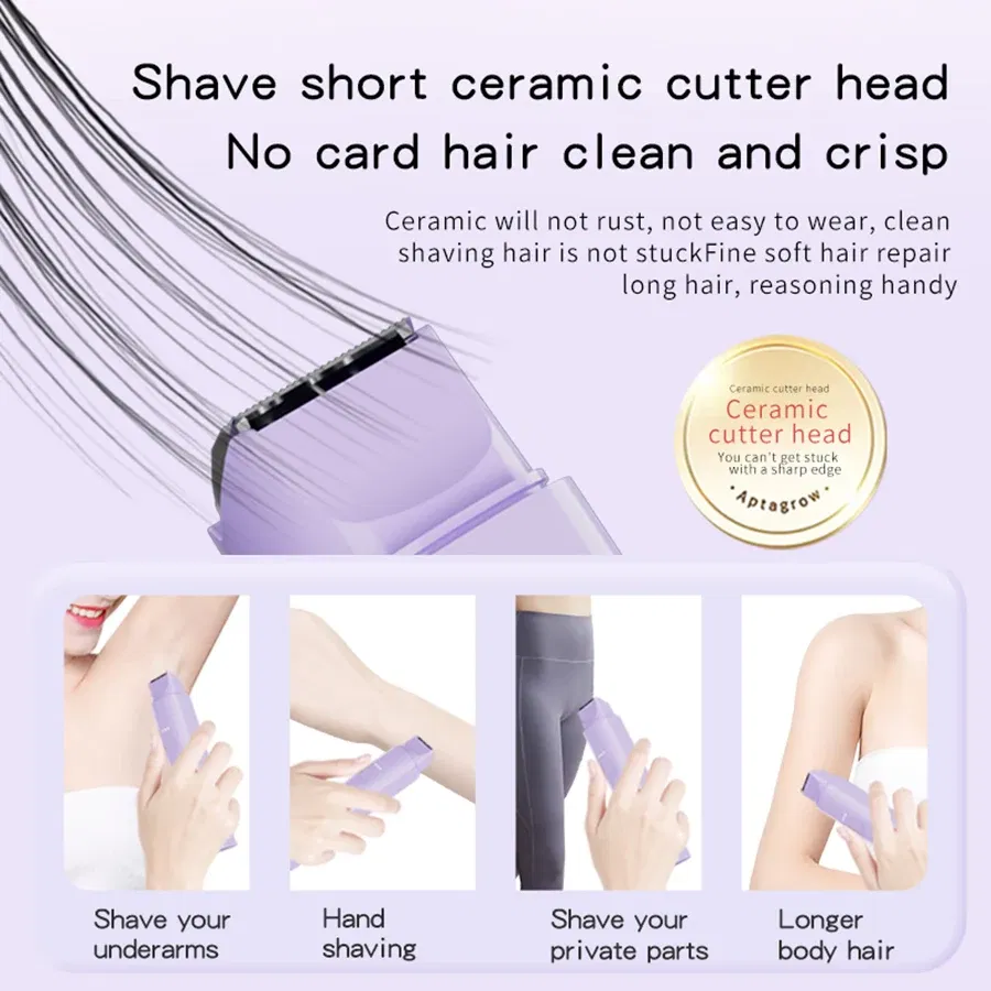Color: WHITE - 2 in1 Electric Razors for Men Women Waterproof Facial Mustache Shavers Rechargeable Bikini Body Hair Trimmer Painless Epilator