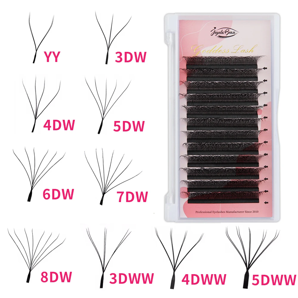 Color: DEEP BLUE, Curl: D, Thickness: 0.07mm, Length: 17mm, Ships From: CHINA - Goddess 3D/4D/5D/6D/7D/8D W Shape lashes 4D Premade Fan Lash Extensions 0.07 C/D Curl Natural Soft High Quality Idividual Lashes