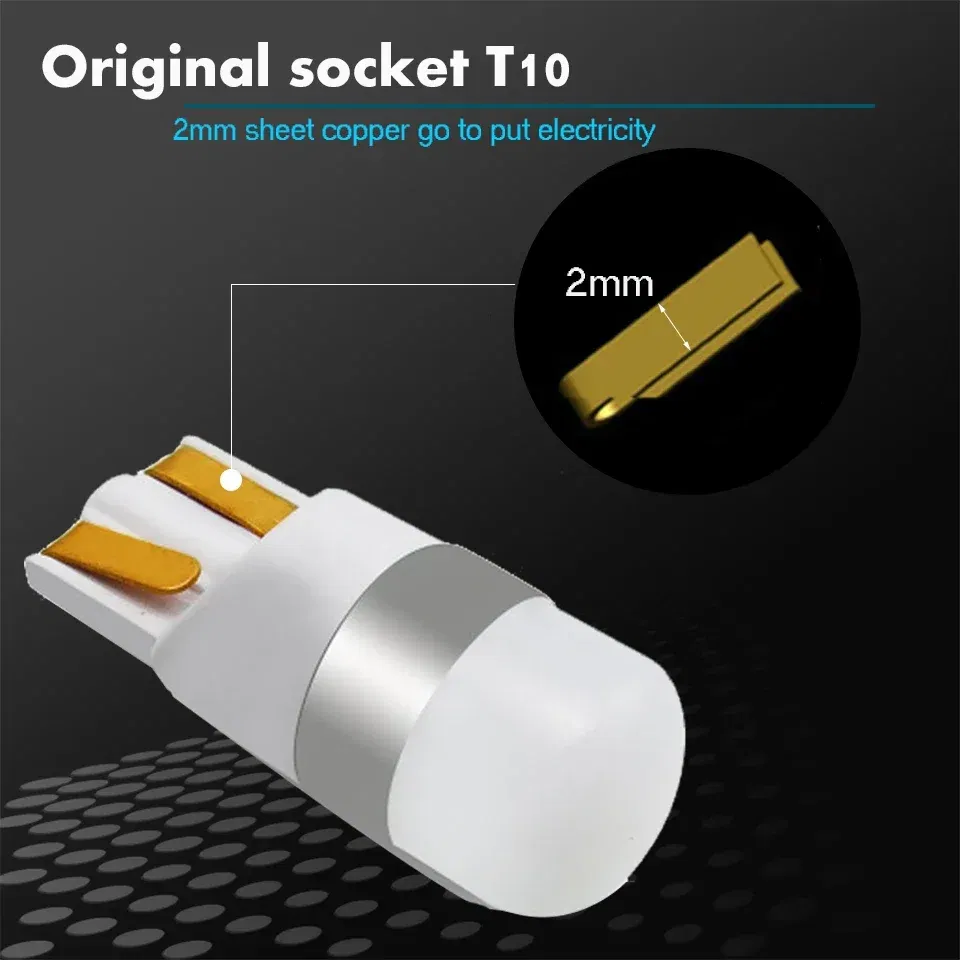 Emitting Color: WHITE - 1PCS 3030 SMD 350LM T10 W5W LED Car Clearance Lights Reading Lamp Auto Vehicle Dome Door Bulb Accessories Pure White 6000K
