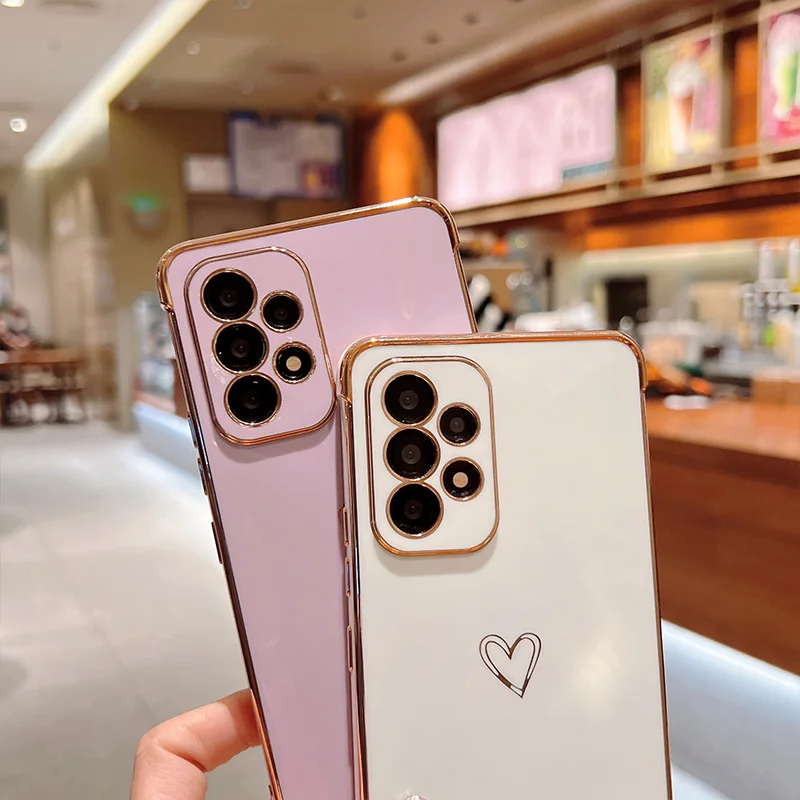 Color: Brown, Compatible-Phone Models: For iPhone 12, Ships From: CHINA - Electroplating Love Heart Phone Case For Samsung Galaxy S25 S24 Ultra S23 S22 A13 A14 A52 A53 Protect Lens Shockproof Back Cover