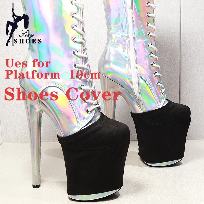 Color: green, Size: L - Suede Shoes Cover Steel Pole Dance Training Specific Protective Cover 10CM Platform Anti Slip Wear-resistant Boots Protective