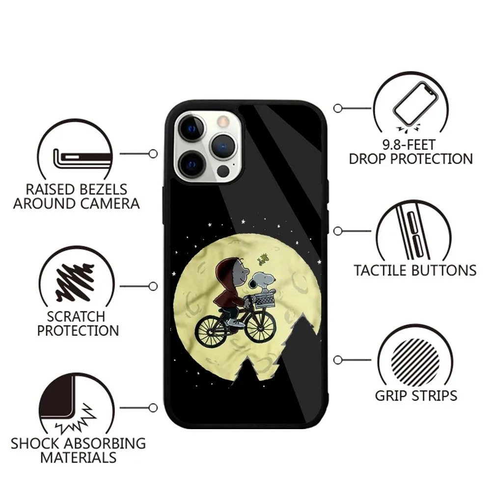Color: Brown, Material: tpu - Anime Cartoon-S-Snoopy-s Phone Case For iPhone 16,15,14,13,12,11,Plus,Pro,Max,Mini Magsafe Magnetic Wireless Charging