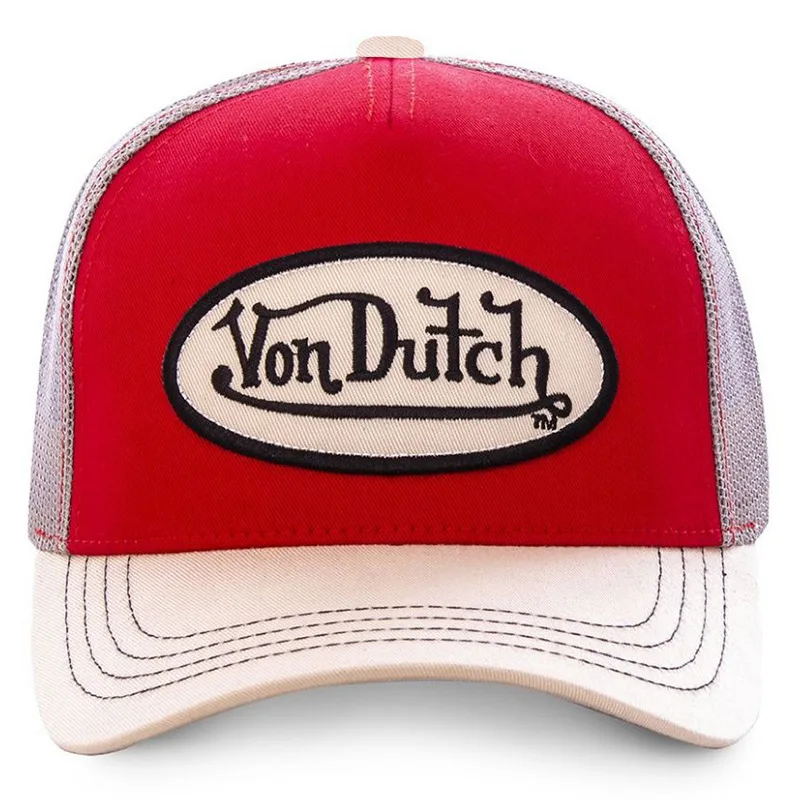 Color: green - VON baseball cap Alphabet sunblock mesh embroidered trucker hat