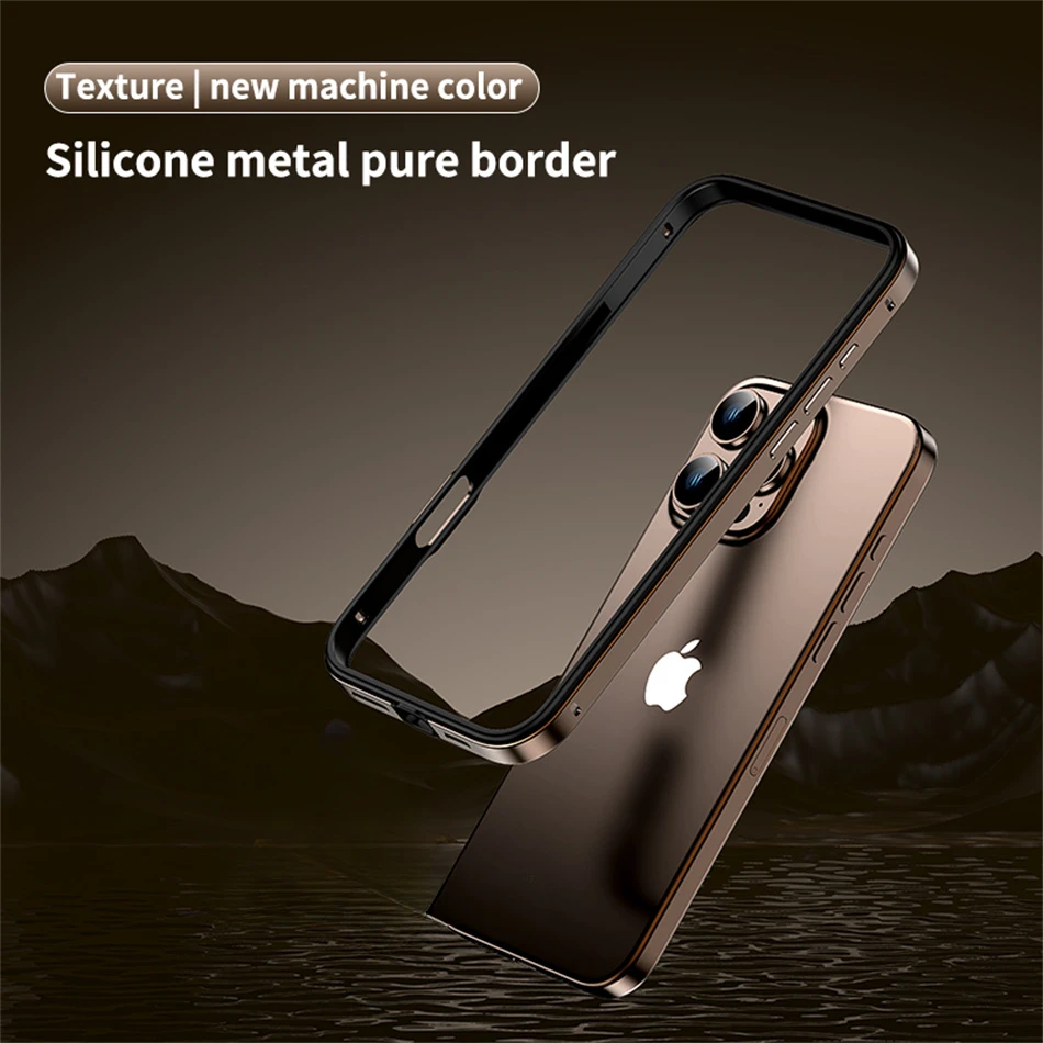 Color: Blue, Material: CANVAS - Titanium Metal Frame Bumper Shockproof Case for IPhone 16 15 Pro Max Plus 5G for Apple Solid Colour Protection Phone Cover
