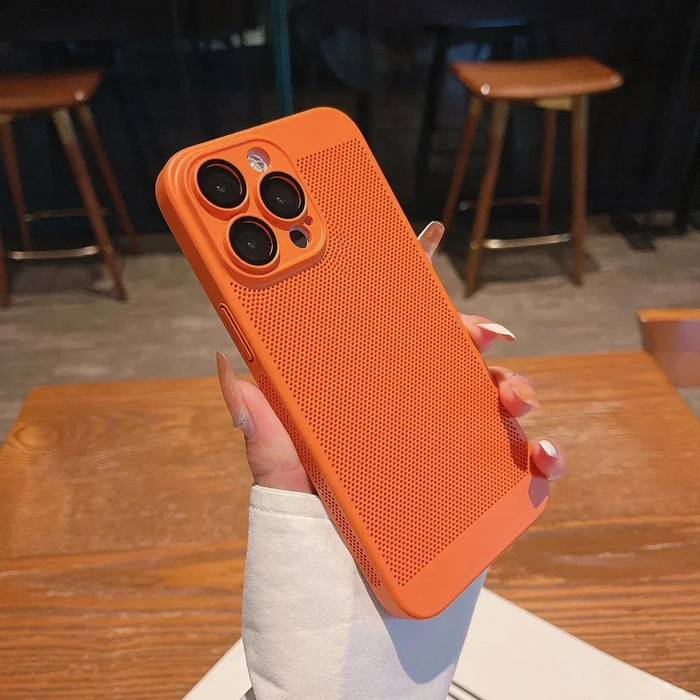 Color: black, Compatible-Phone Models: For iPhone 14 Pro Max, Ships From: CHINA - Breathable Heat Dissipation Cooling Case For iPhone 16 Pro Max 15 14 13 12 11 PC Hard Back Cover