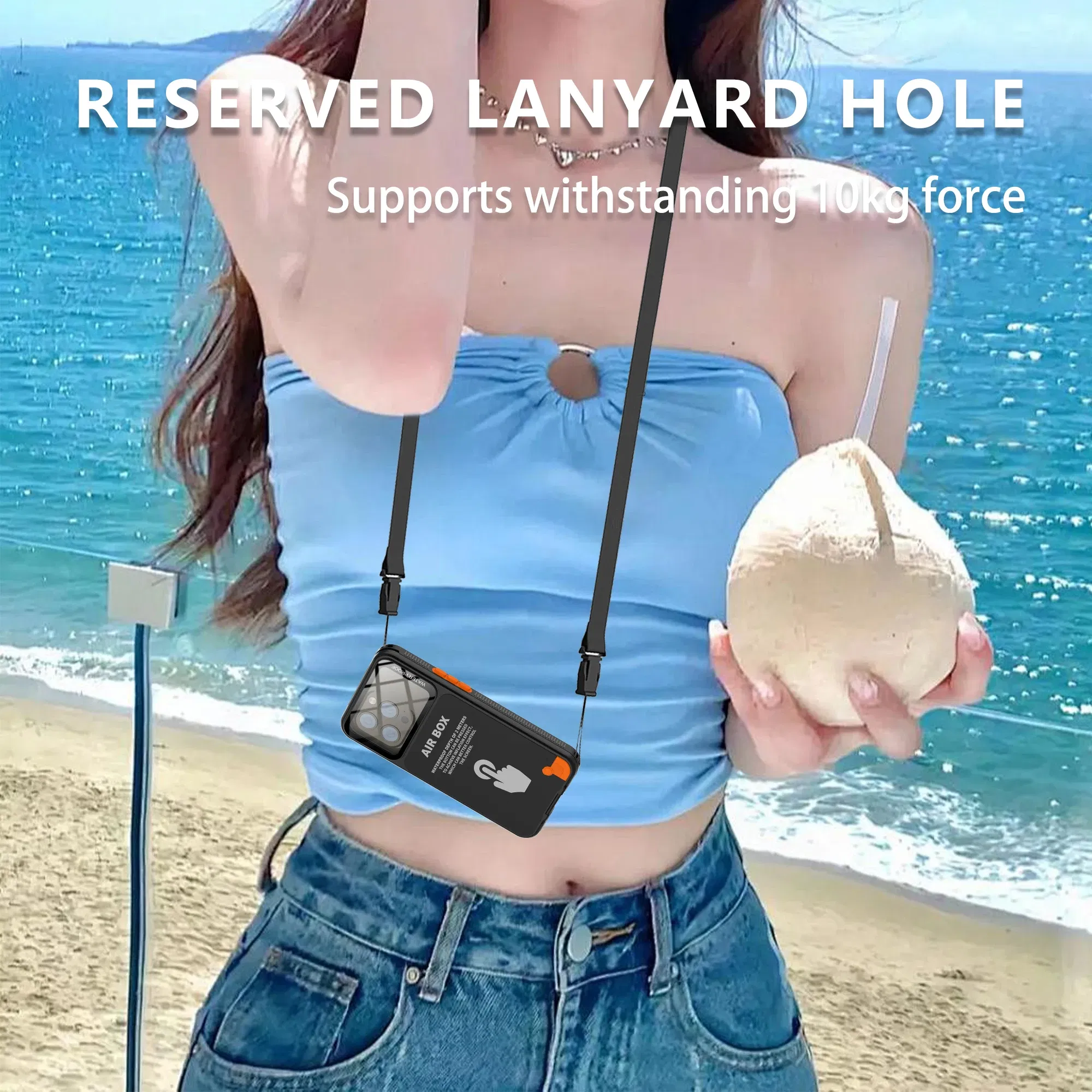 Color: Blue, Material: aluminum - IP68 Waterproof Phone Case For iPhone 15 14 13 12 Pro Max Plus Underwater Taking Shockproof Dustproof Swimming Diving Cover