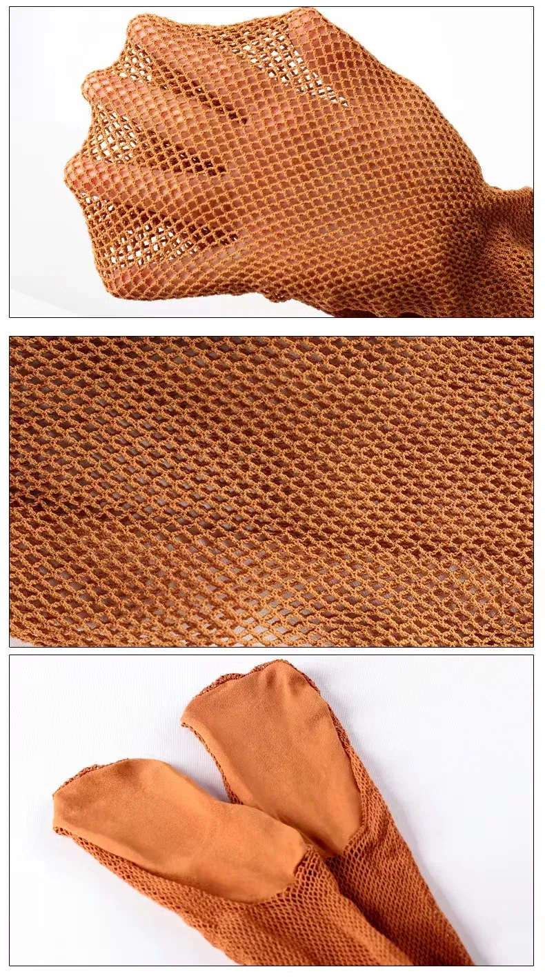 Color: Beige, Size: M - Professional Hard Mesh Tights Latin Dance Fishnet Stockings Competition Special Pantyhose Sole Non Slip Bone Line Oxford Socks