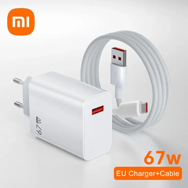Plug Type: IL - Xiaomi 67W Super Fast Charger USB Type-C PD Interface Charging Fast Charging Phone Charger For iPhone15 Samsung Huawei Data Line