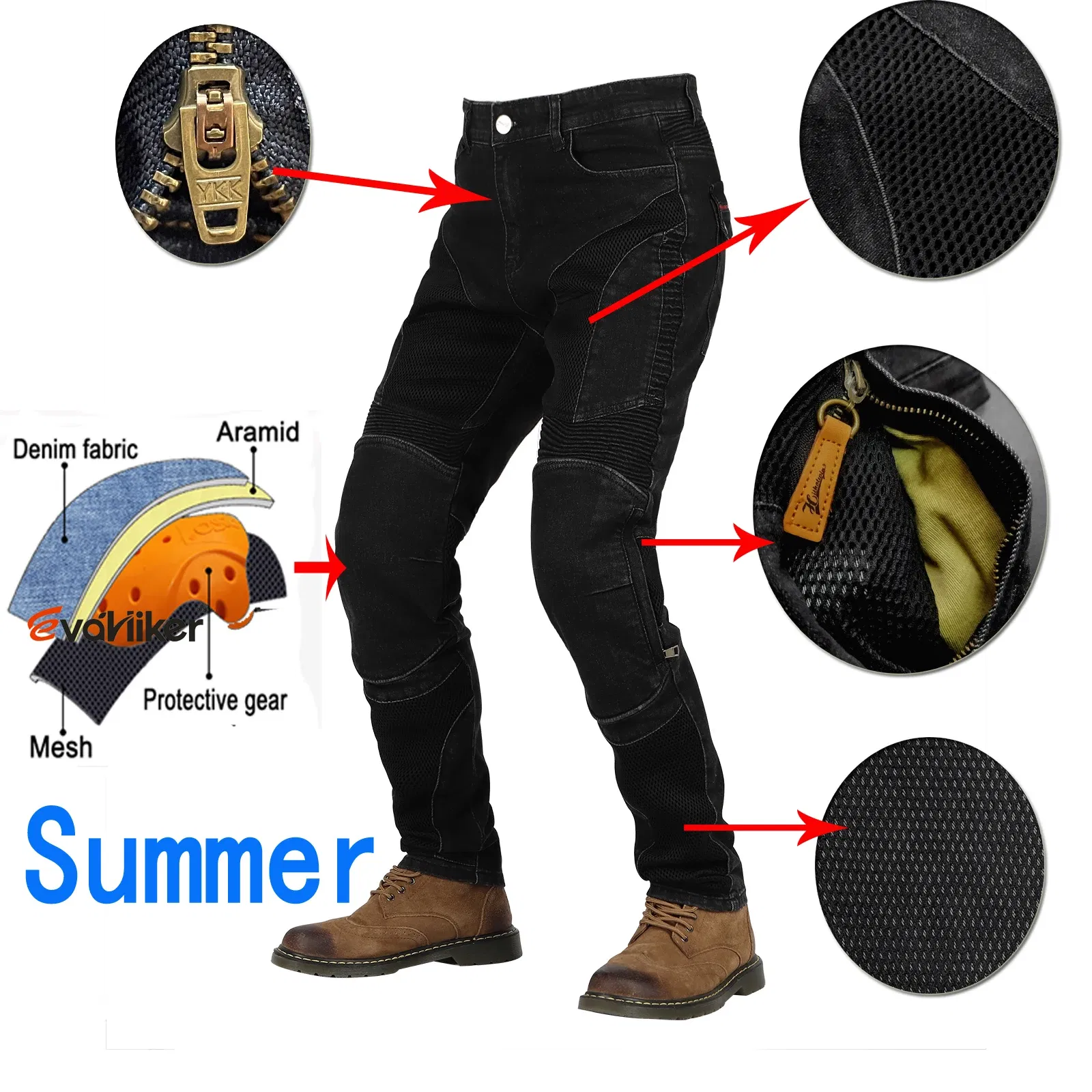 Color: Army Green, Size: 6XL - Hithotwin Aramid protection motorcycle jeans Moto pants leisure riding trousers motocross Aramid riding pants Hi-032
