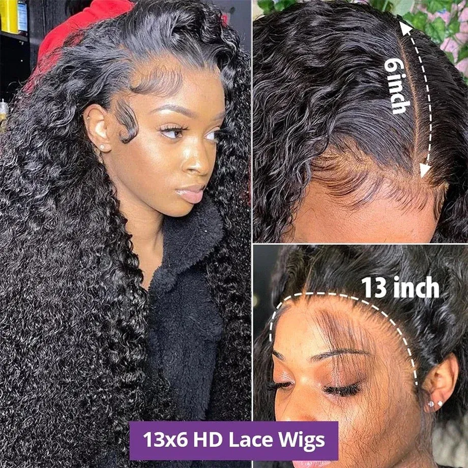Stretched Length: 28inches, Density: 200%, Ships From: CHINA, Lace Size: 13x4 - hd lace wig 13x6 human hair Curly Wig For Women choice Pre Plucked 30 40 Inch Loose Deep Wave Water wave Frontal Wigs