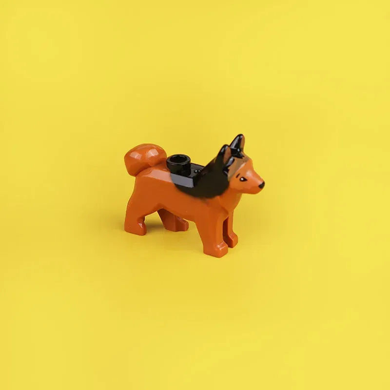 Color: Light  Blue - MOC City Animal Building Block Figures Hare Dairy Cow Squirrel Dolphin Pug DIY Farm Street View Accessories Bricks Toys Gifts