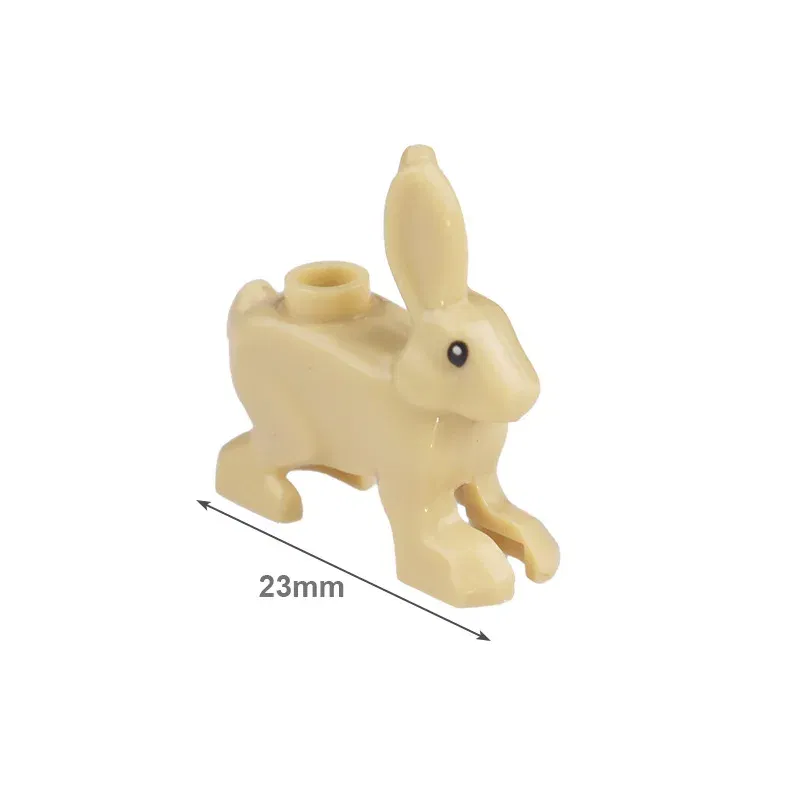 Color: Light  Blue - MOC City Animal Building Block Figures Hare Dairy Cow Squirrel Dolphin Pug DIY Farm Street View Accessories Bricks Toys Gifts