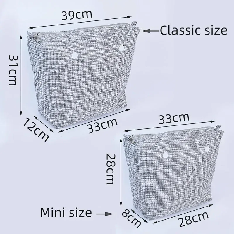 Color: WHITE - TANQU Classic Mini linen canvas organizer fabric inner lining Insert for Obag Mini O Bag Women's Handbag Accessory