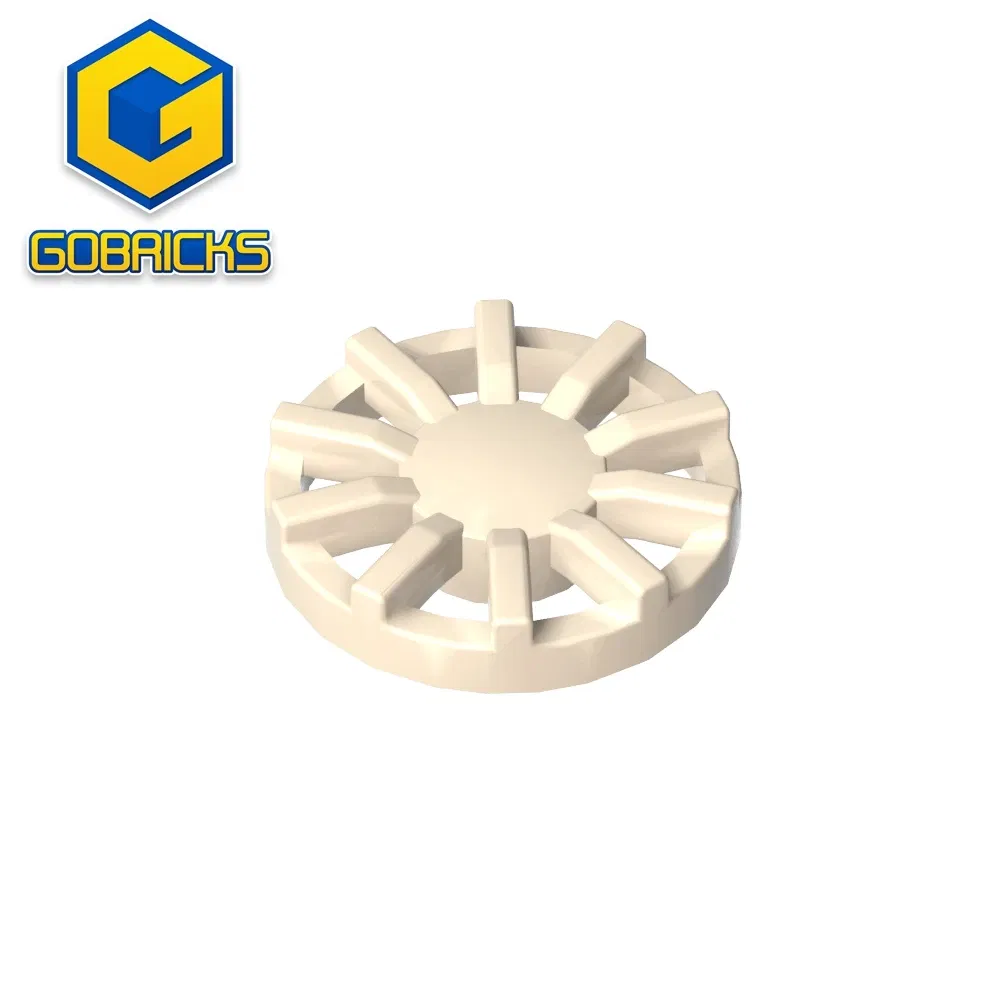 Color: WHITE - Gobricks GDS-21262 Wheel Cover 7 Spoke Y Shape - for Wheel 18976 compatible with lego 18978B Assembles Building Blocks