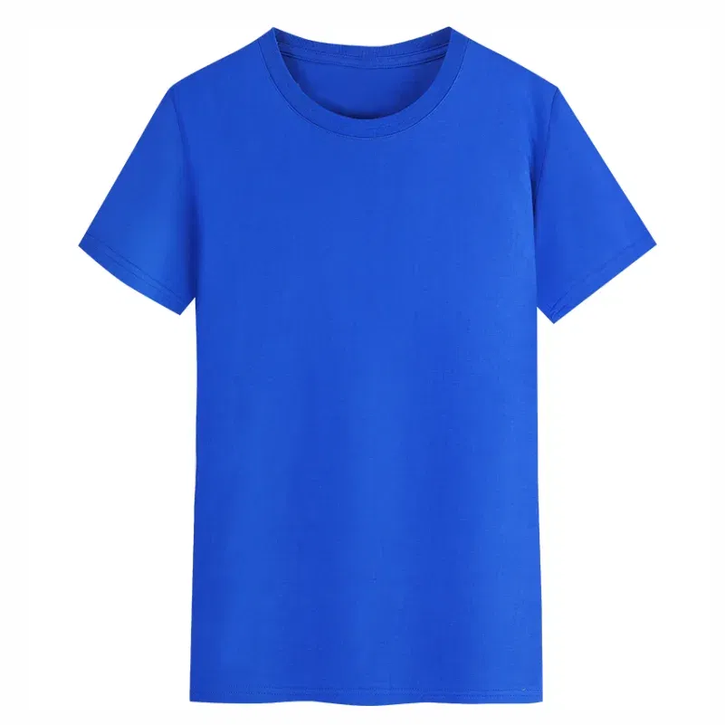 Color: ROYAL BLUE, Size: S, Ships From: CHINA - YOTEE Round Neck T-shirt Cotton Logo Customized Embroidery Personal Group Fashion T-shirt Logo Customization