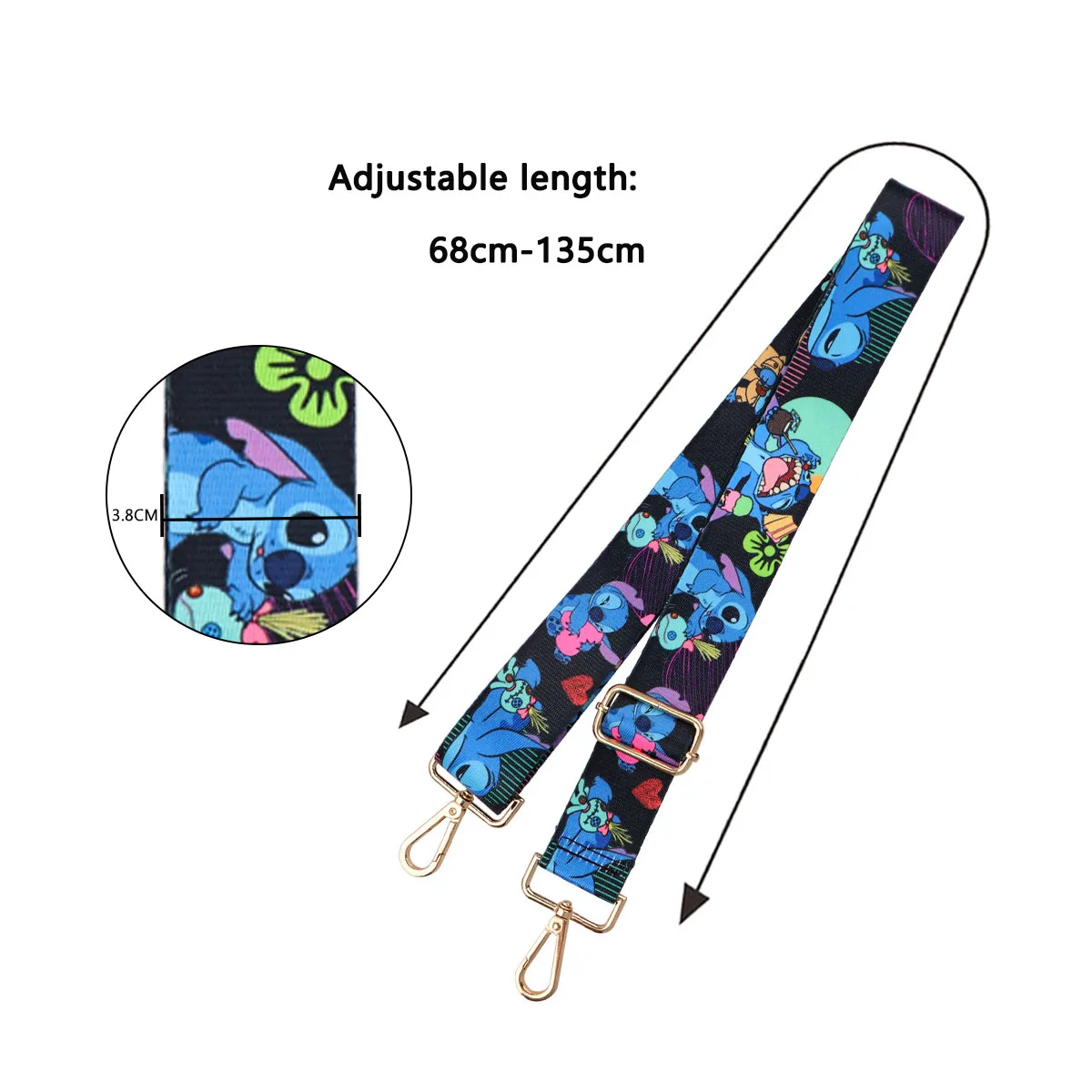 Color: Silver - Cute Cat StitchLadies Messenger Bag Shoulder Strap Bag Strap One Shoulder Adjustable Shoulder Strap Accessories Bag Strap