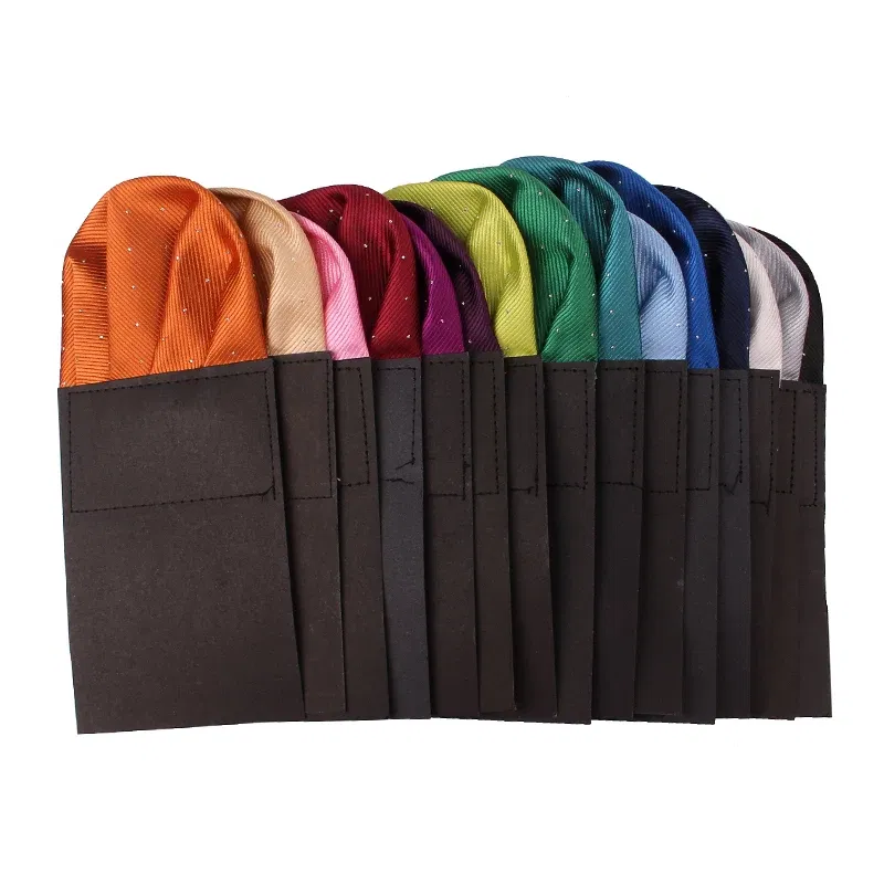 Color: Orange - Fashion Dots Suits Pocket Square For Men Business Chest Towel Hanky Gentlemen Hankies Classic Suit Napkin Mens Handkerchief