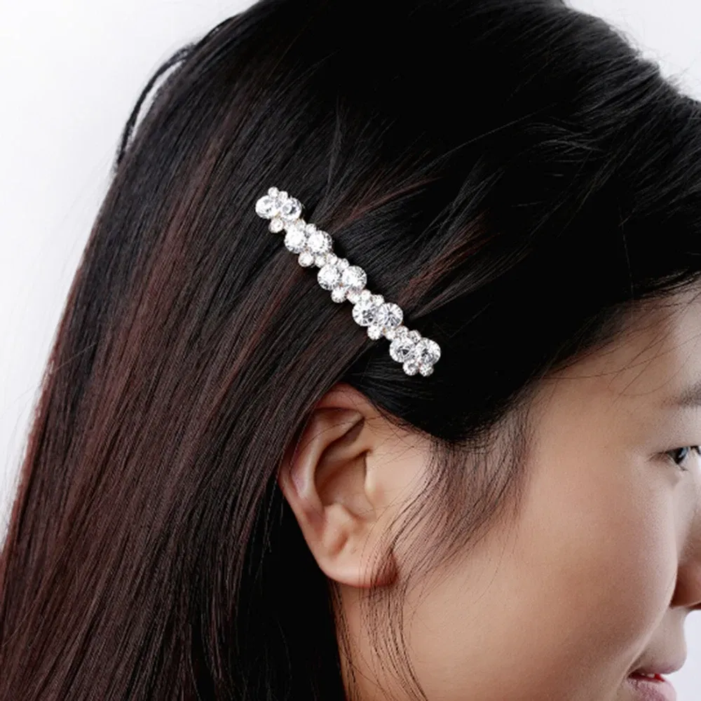 Color: Green - Hot Sale 5 Colors Korean Crystal Pearl Elegant Women Barrettes Hair Clip Hairgrips Hairpin Girls Hair Accessories Dropshipping