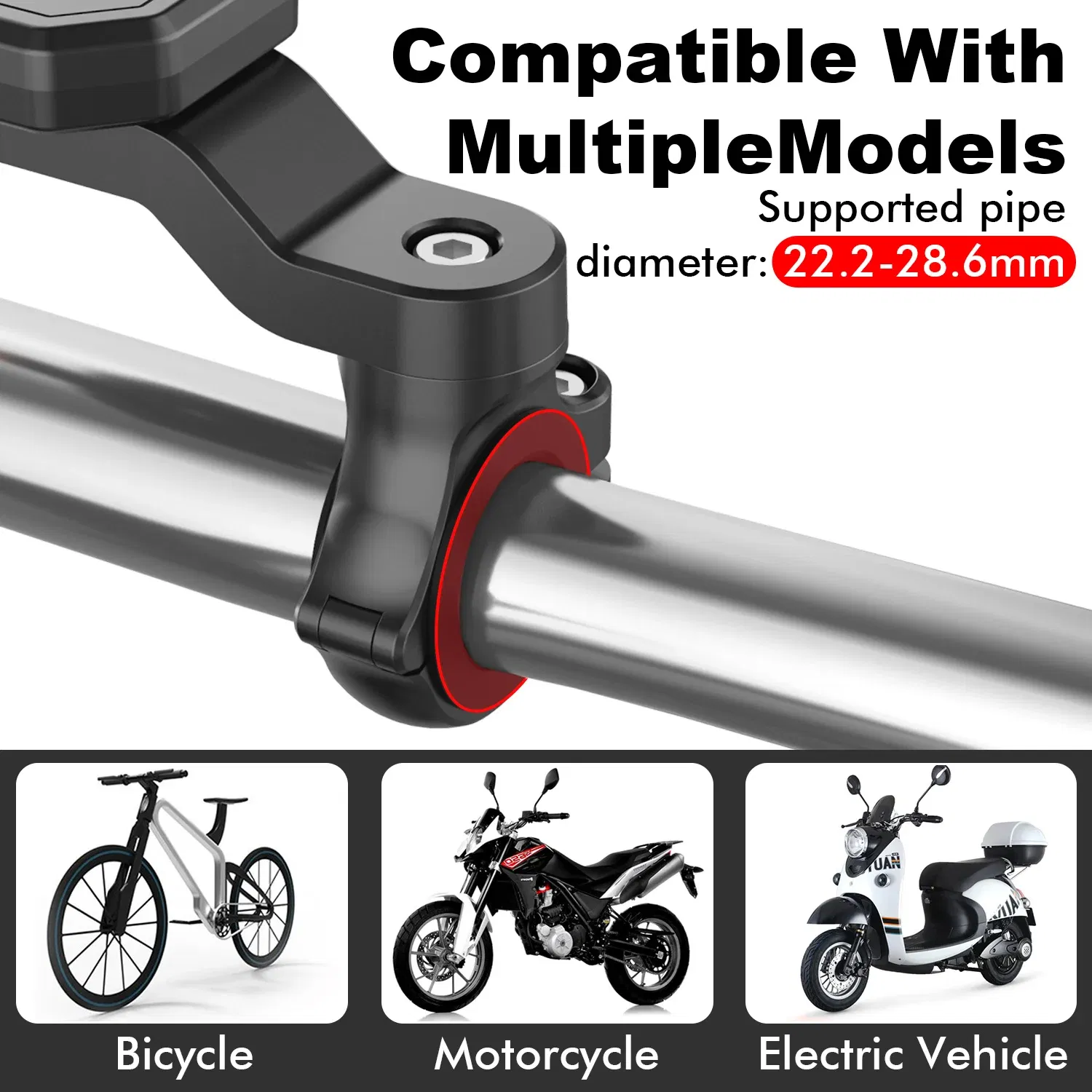 Universal Bicycle Mountain Bike Phone Holder MTB Motorcycle Scooter Handlebar Mobile Phone Mount Stand Security Lock Bracket