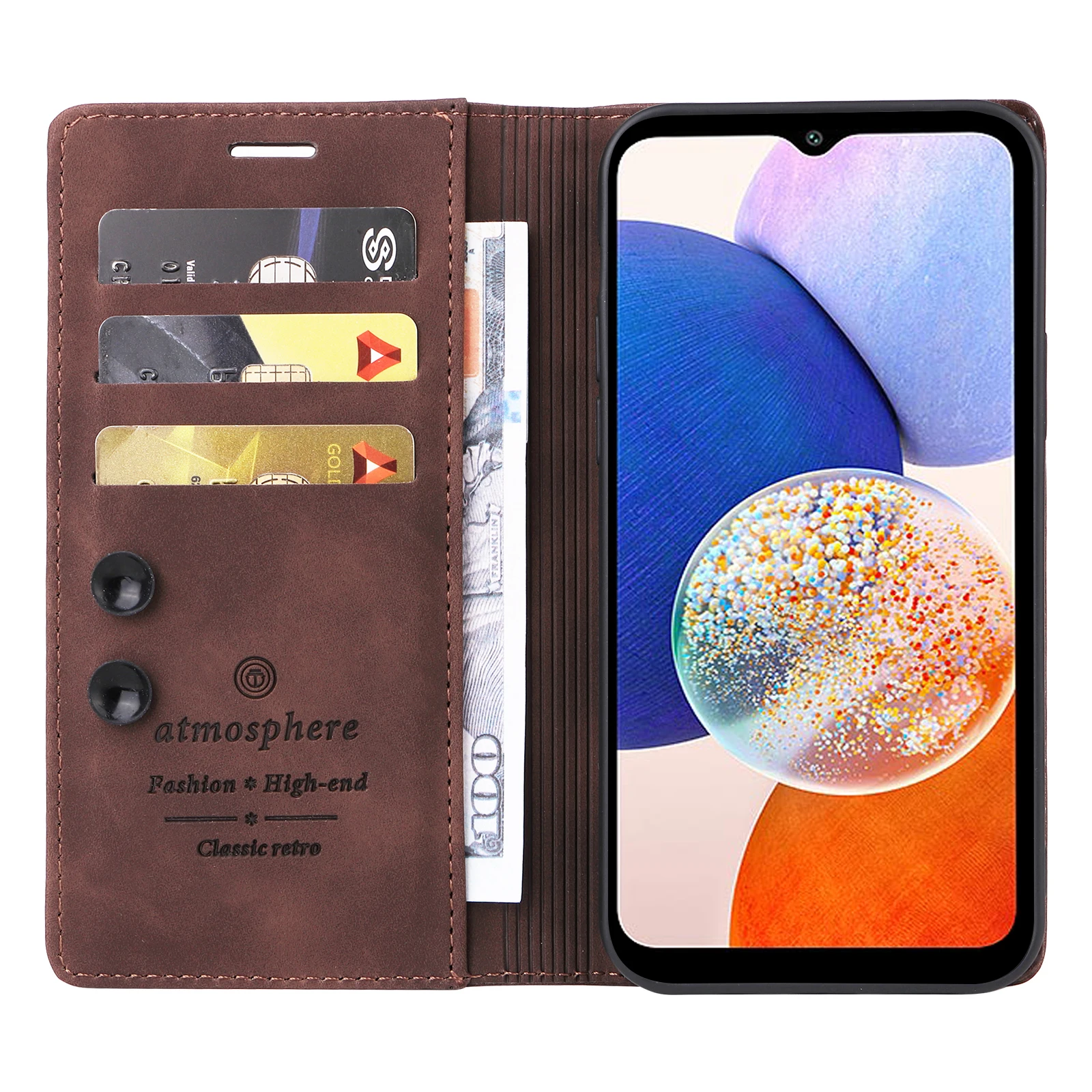 Color: Blue, Material: PU - Leather Wallet Case For Samsung Galaxy A15 A05 A14 A24 A34 A54 A13 A23 A33 A53 A73 A52 A32 A22 A12 A72 A03S A04S Flip Book Cover