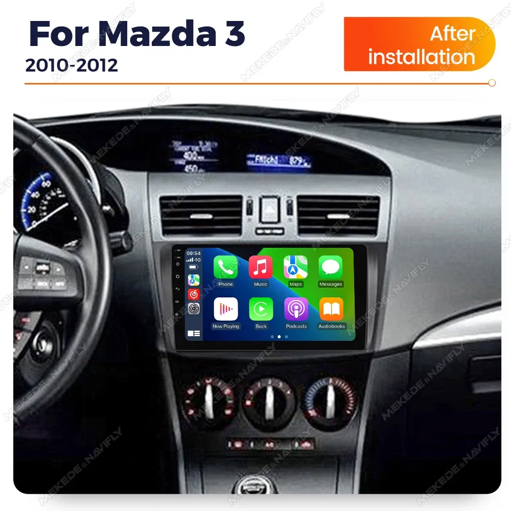 Color: PURPLE - Autoradio For Mazda 3 II For Mazda3 BL 2010-2012 Android 14 Car Radio Multimedia Player Head Unit Wireless Carplay Android Auto