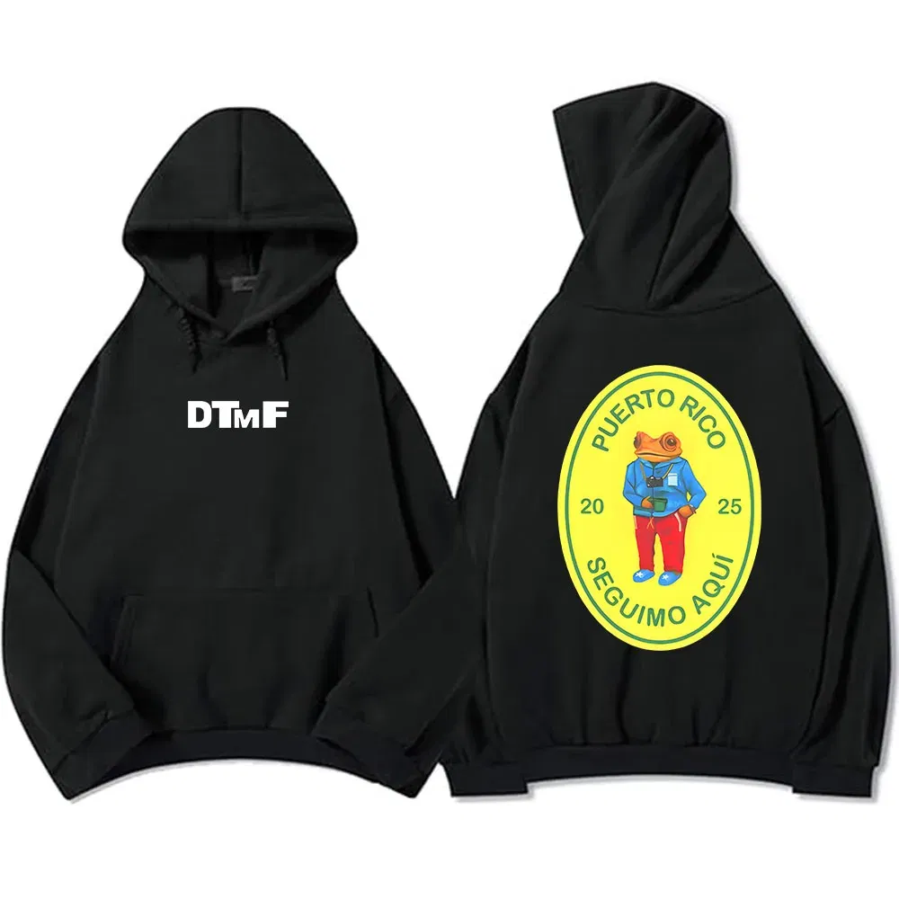 Color: Burgundy, Size: XXXL - DTMF Deb?­ Tirar Más Fotos 2025 New Album Hoodies Bad Bunny Singer Printing Sweatshirts Men Women Clothing Sudaderas Hombre Male
