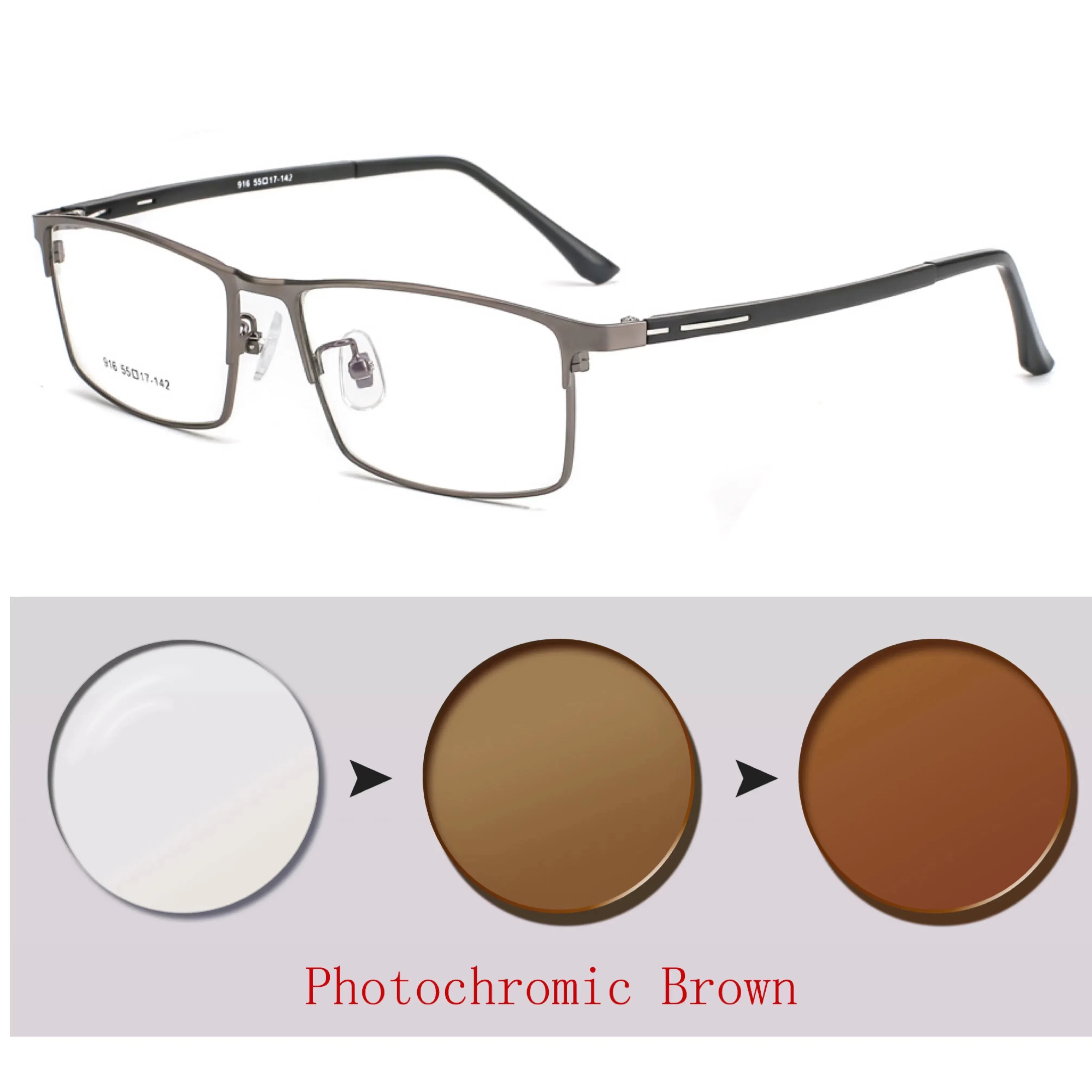 Frame Color: Khaki, Ships From: CHINA, Eye Prescription: +50 - Photochromic glasses Men's reading glasses Finished glasses Student myopia glasses 0 + 0.5 + 1 + 1.25 + 1.5 + 1.75 + 2