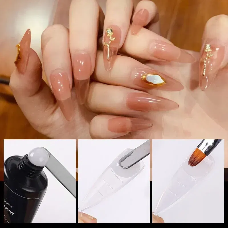 Color: light green - 120pcs Nail Forms Full Cover False Nails Quick Building Mold Fake Nail Shaping Extend Top Molds For Gel Salon Manicure Art