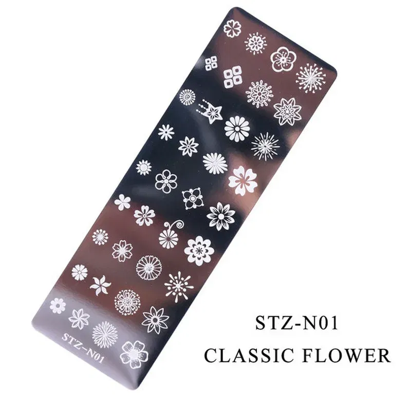 Color: Yellow - 12Designs Retro Flower Butterfly Nail Art Templates Stamping Plate Snowflake Animal Lace Stamp Templates Plate Image Decor Tools