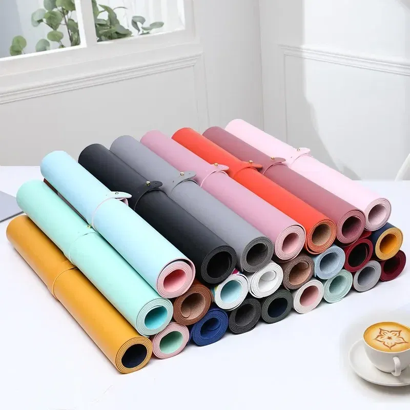 Color: Silver - Large Mouse Pad Extra Big Non-Slip Desk Pad Waterproof PU Leather Desk Table Protector Gaming Mouse Mat for Game Office Work