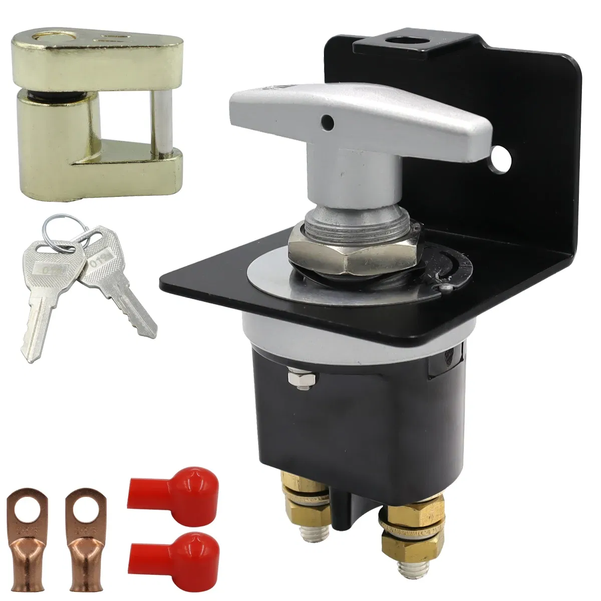 Color: black - 1500A Heavy Duty Battery Switch Battery Fixed Handle Isolator with Lock-Out Plate Fits Polarity Negative  for Autos Cars Boat RV