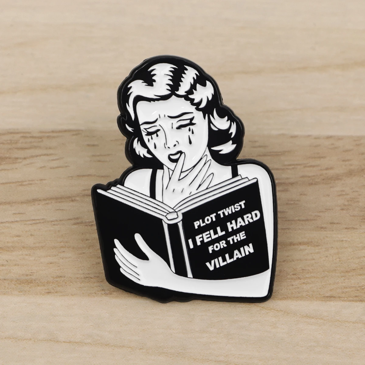 Metal color: Blue white zinc plated, Color: WHITE, Main Stone Color: WHITE - Rose Enamel Pin Lapel Pins Badges on Backpack Women Funny Quotation Brooch Clothes Jewelry Fashion Accessories Gift