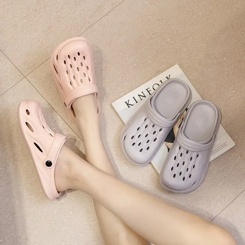 Shoe Size: 36, Color: Pink - Clogs Women Sandals Summer Casual EVA Lightweight Outdoor Women's Shoes Anti Slip Thick Sole Beach Slides Couple Garden Shoes