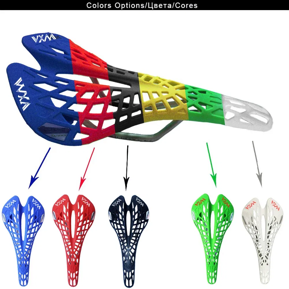 Color: Blue - VXM Bicycle saddle Road Bicycle Mountain bike saddle Cycling Breathable Spider Ergonomic Hollow Front seat Mat Bicycle parts