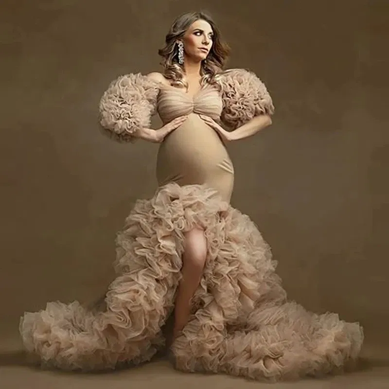 Color: army green, Maternity Size: M, Ships From: CHINA - Tulle Long Maternity Dress Photoshoot  п?»?°?‚ь?µ  photography dresses baby shower dresses for pregnant woman  п?»?°?‚ь?µ д?»я ?±?&mic