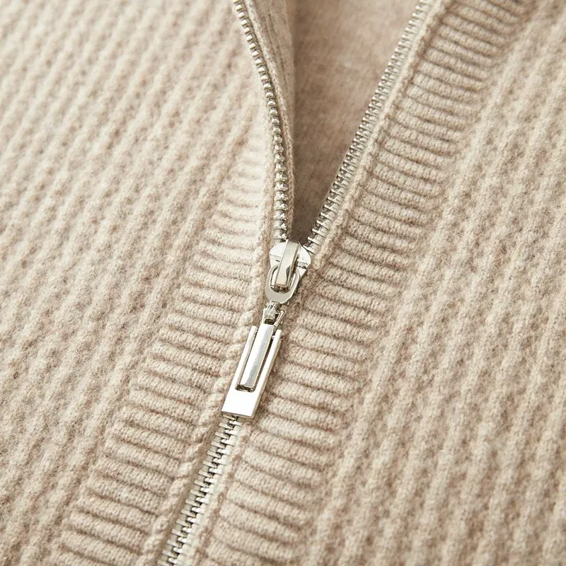 Color: Blue, Size: M, Ships From: CHINA - New Product 100% Merino Wool Knitted Cardigan For Men Hooded Sweater Casual High-end Jacket Men's long Sleeved Wool Sweater Coat