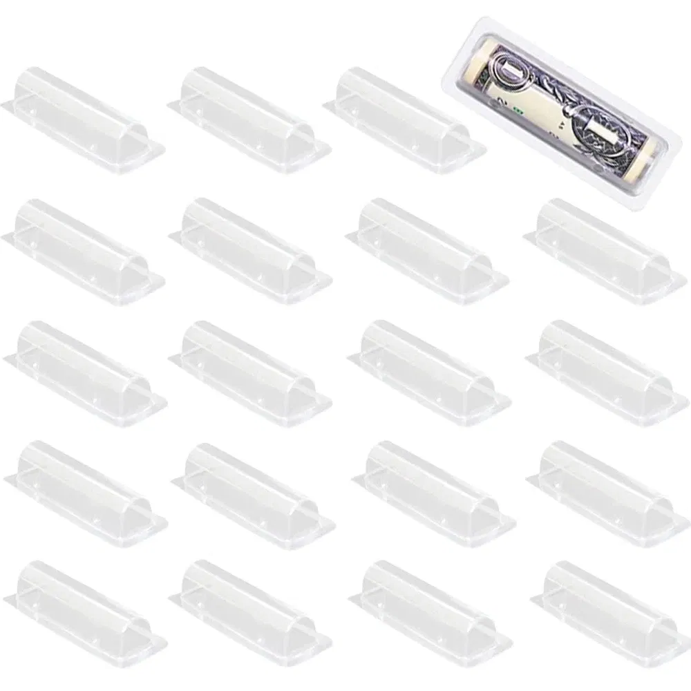 Color: Light green - 50/100pcs Money Card Holder With Sticker Plastic Dome Lip Balm Waterproof Clear Cash Pouch DIY Gift for Graduation Christmas