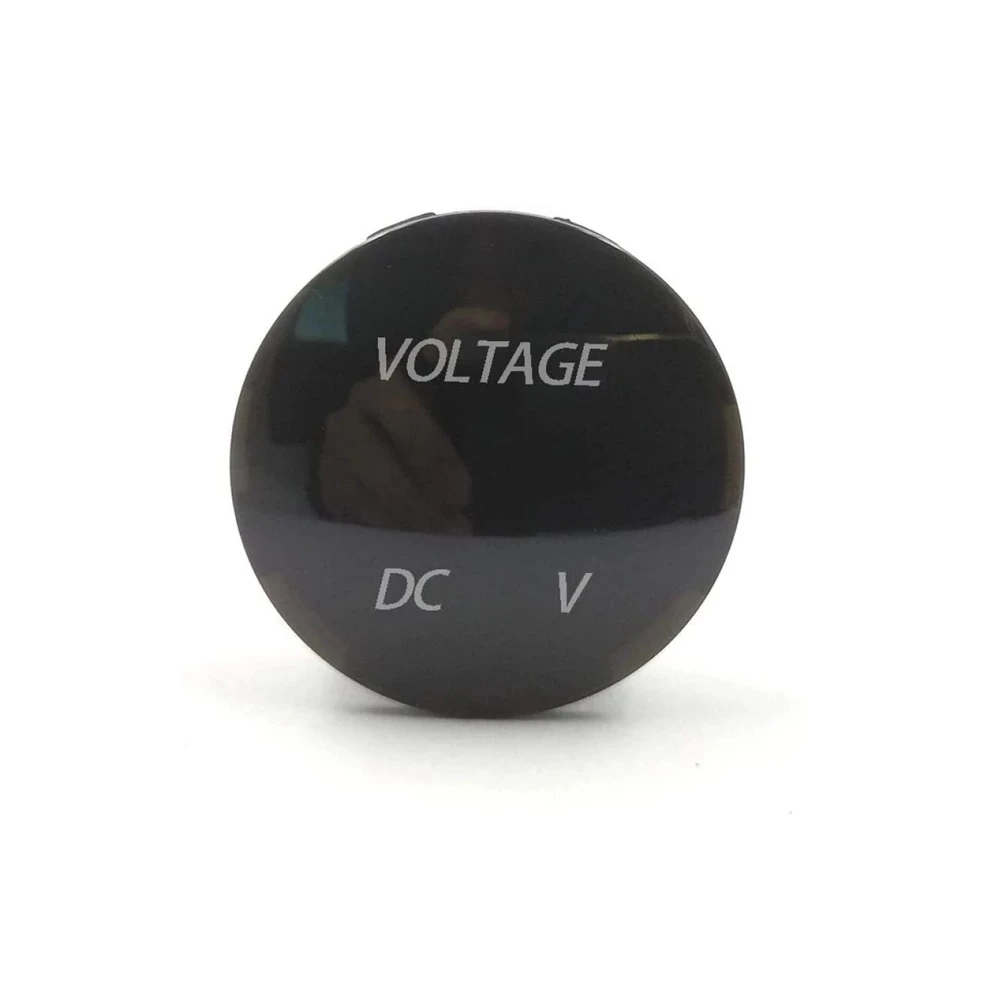 Color: Gold - DC 5V-48V LED Mini Round Waterproof Motorboat Motorcycle Panel Digital Voltmeter Tester Monitor Display Voltmeter