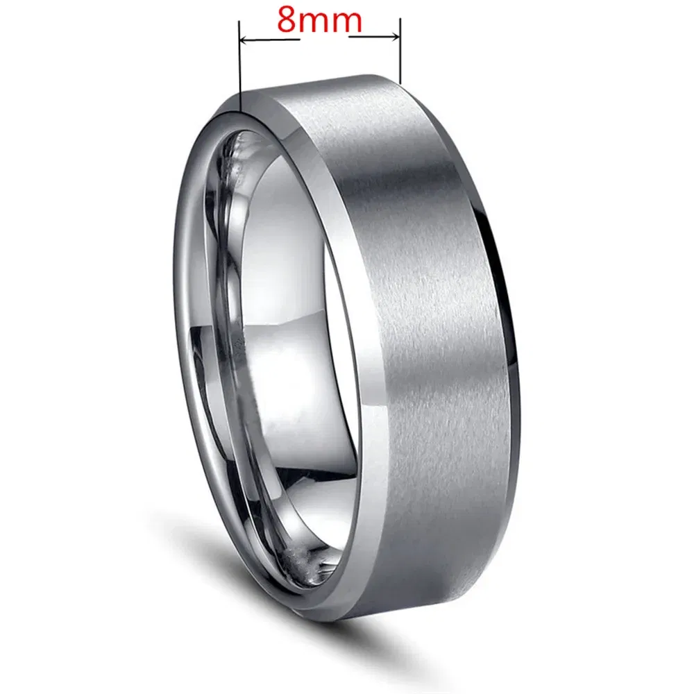 Main Stone Color: Gold, Ring Size: 8 - JUCHAO Classic Ring Men Titanium Black Men Jewelry Wedding Bands Boyfriend Gift Dropshipping
