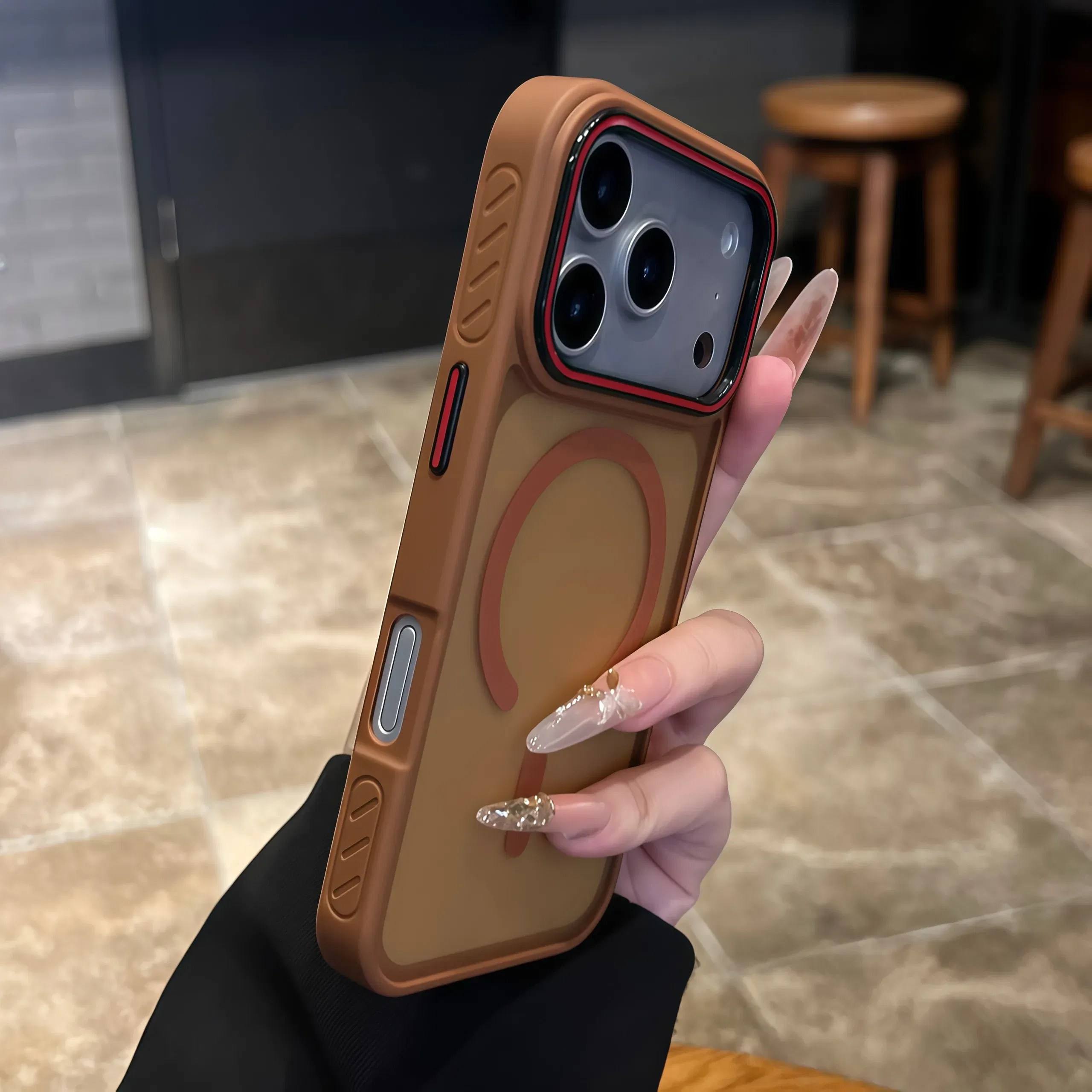 Color: Gold, Compatibility by Model: iPhone 12 - Wireless Charging Matte Magnetic Case for iPhone 17 16 ProMax 15 14 Plus 13 12 11 17 Air Anti Fall Bumper Translucent TPU Cover