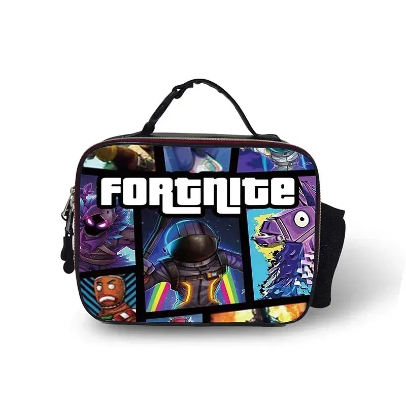 Color: green - Fortnite Leather Thermal Insulated Lunch Bag Insulated Bento Bag Meal Container Insulated